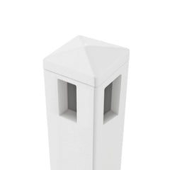 ALEKO 5 in. x 5 in. x 5.3 ft. Vinyl Fence Corner Post for 3-Rail Fencing – White