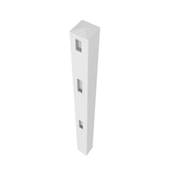 ALEKO 5 in. x 5 in. x 5.3 ft. Vinyl Fence End Post for 3-Rail Fencing – White