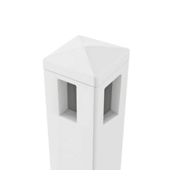ALEKO 5 in. x 5 in. x 5.3 ft. Vinyl Fence 3-Way Post for 3-Rail Fencing – White