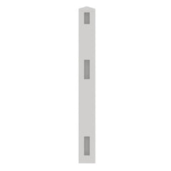 ALEKO 5 in. x 5 in. x 5.3 ft. Vinyl Fence 3-Way Post for 3-Rail Fencing – White