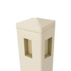 ALEKO 5 in. x 5 in. x 8 ft. Vinyl Fence Corner Post for 3-Rail Fencing – Sand