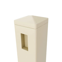 ALEKO 5 in. x 5 in. x 8 ft. Vinyl Fence End Post for 3-Rail Fencing – Sand