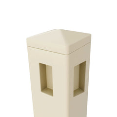 ALEKO 5 in. x 5 in. x 8 ft. Vinyl Fence 3-Way Post for 3-Rail Fencing – Sand