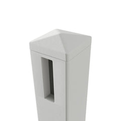 ALEKO 5 in. x 5 in. x 8 ft. Vinyl Fence End Post for 2-Rail Fencing – Gray