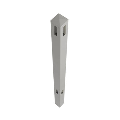 ALEKO 5 in. x 5 in. x 8 ft. Vinyl Fence 3-Way Post for 2-Rail Fencing – Gray