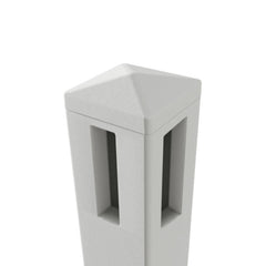 ALEKO 5 in. x 5 in. x 8 ft. Vinyl Fence 3-Way Post for 2-Rail Fencing – Gray