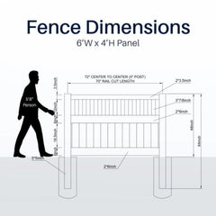 ALEKO 6’ x 4’ Vinyl Semi-Private Fence – White - Denver Series