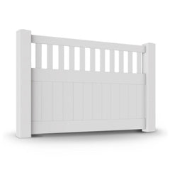 ALEKO 6’ x 4’ Vinyl Semi-Private Fence – White - Denver Series