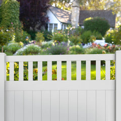 ALEKO 6’ x 4’ Vinyl Semi-Private Fence – White - Denver Series