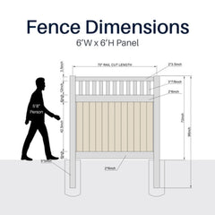 ALEKO6’ x 6’ Vinyl Semi-Private Fence – Sand - Denver Series