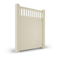 ALEKO6’ x 6’ Vinyl Semi-Private Fence – Sand - Denver Series
