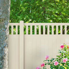 ALEKO6’ x 6’ Vinyl Semi-Private Fence – Sand - Denver Series