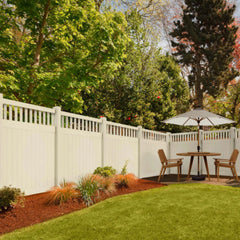 ALEKO6’ x 6’ Vinyl Semi-Private Fence – Sand - Denver Series
