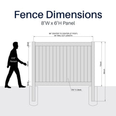 ALEKO 8’ x 6’ Vinyl Privacy Fence - Gray - Denver Series