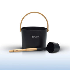 ALEKO Sauna Accessory Kit: Bucket with Ladle, Sand Timer & Thermometer/Hygrometer