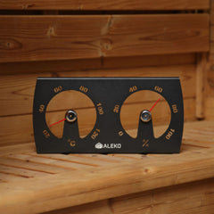 ALEKO Sauna Accessory Kit: Bucket with Ladle, Sand Timer & Thermometer/Hygrometer