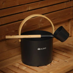 ALEKO Sauna Accessory Kit: Bucket with Ladle, Sand Timer & Thermometer/Hygrometer