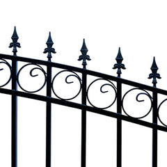 ALEKO Steel Dual Swing Driveway Gate - LONDON Style - 16 ft with Pedestrian Gate - 5 ft