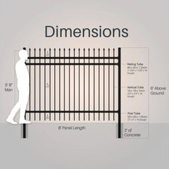 ALEKO Commercial Grade Steel Fence Kit – Brussels Style – 8 Panels (8x6 ft.)