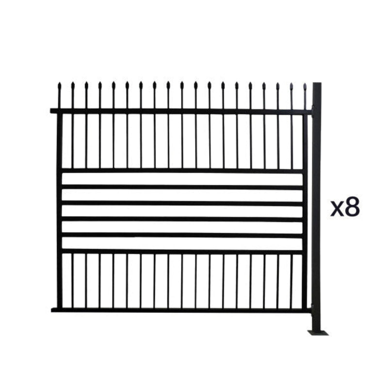 ALEKO Commercial Grade 8-Panel Galvanized Steel Fence Kit - Berlin – 8x6 ft. (each)