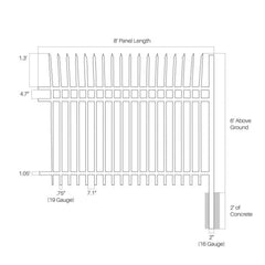 ALEKO Commercial Grade 8-Panel Steel Fence Kit – Athens – 8x6 ft. Each
