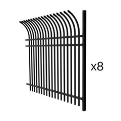 ALEKO Commercial Grade 8-Panel Steel Fence Kit – Athens – 8x6 ft. Each
