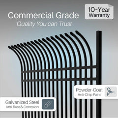 ALEKO Commercial Grade 8-Panel Steel Fence Kit – Athens – 8x6 ft. Each