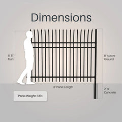 ALEKO Commercial Grade 8-Panel Steel Fence Kit – Athens – 8x6 ft. Each
