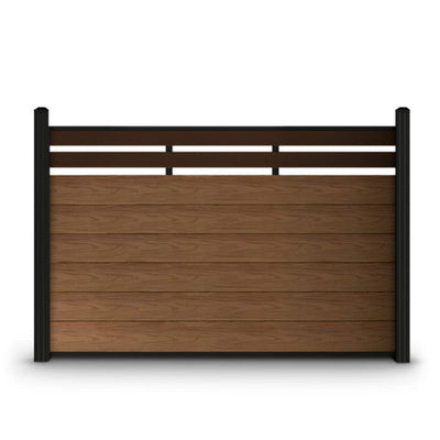 ALEKO 6’ x 4’ Composite Semi-Private Fence - Brown - Charlotte Series
