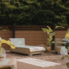 ALEKO 6’ x 4’ Composite Semi-Private Fence - Brown - Charlotte Series