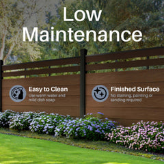 ALEKO 6’ x 4’ Composite Semi-Private Fence - Brown - Charlotte Series