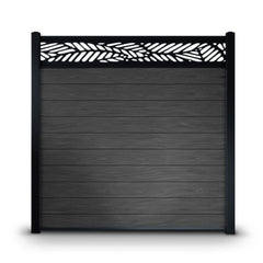 ALEKO 6’ x 6’ Composite Semi-Private Fence – Charcoal Gray - Charlotte Series