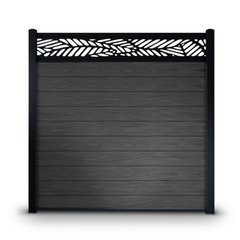 ALEKO 6’ x 6’ Composite Semi-Private Fence – Charcoal Gray - Charlotte Series