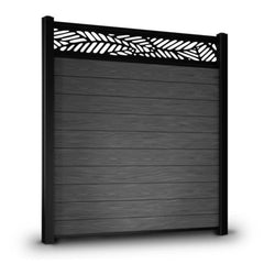 ALEKO 6’ x 6’ Composite Semi-Private Fence – Charcoal Gray - Charlotte Series