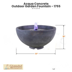 Acqua Concrete Outdoor Garden Fountain - 1755