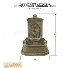 Acquitaine Concrete Outdoor Wall Fountain-1618