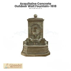 Acquitaine Concrete Outdoor Wall Fountain-1618