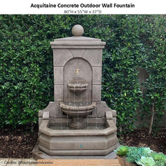 Acquitaine Concrete Outdoor Wall Fountain-1618