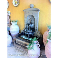 Acquitaine Concrete Outdoor Wall Fountain-1618
