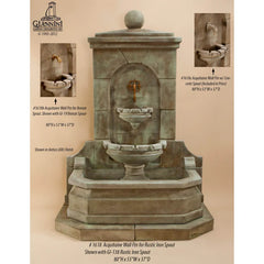 Acquitaine Concrete Outdoor Wall Fountain-1618