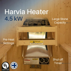 ALEKO Anémona White Finland Pine Barrel Sauna - 3-4 Person
