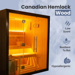 ALEKO Canadian Hemlock Traditional Indoor Sauna – 4 Person