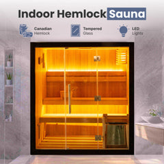 ALEKO Canadian Hemlock Traditional Indoor Sauna – 4 Person