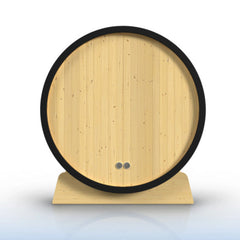 ALEKO Celasia White Finland Pine Barrel Sauna with Front Porch Canopy - 2-4 Person