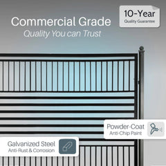 ALEKO Steel Dual Swing Driveway Gate with Pedestrian Gate – Barcelona Style - 12 ft.