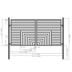 ALEKO Steel Dual Swing Driveway Gate - Florence Style - 12 x 6 Feet