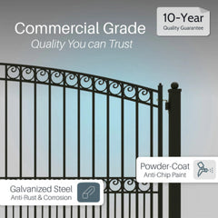 ALEKO Steel Dual Swing Driveway Gate - PARIS Style - 12 x 6 Feet