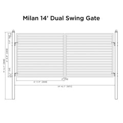 ALEKO Steel Dual Swing Driveway Gate - MILAN Style - 14 x 6 Feet