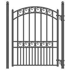 ALEKO Steel Sliding Driveway Gate - 14 ft with Pedestrian Gate - 5 ft - PARIS Style