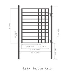 ALEKO Steel Dual Swing Driveway Gate with Pedestrian Gate – Kyiv Style - 16 ft.